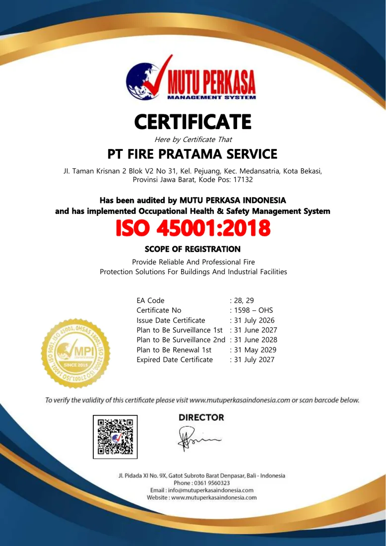 Preview ISO 45001:2018 PT Fire Pratama Service