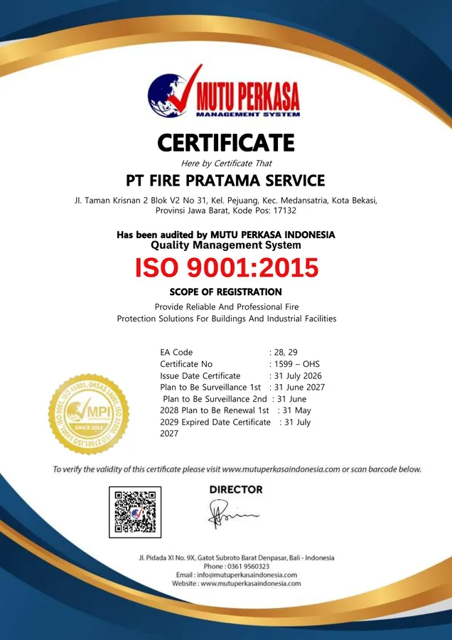 Preview ISO 9001:2015 PT Fire Pratama Service